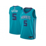 Men Nike Charlotte Hornets #5 Nicolas Batum Teal NBA Jordan Swingman Icon Edition Jersey