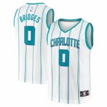 Men's Charlotte Hornets #0 Miles Bridges Fanatics Branded White 2020-21 Fast Break Replica Jersey