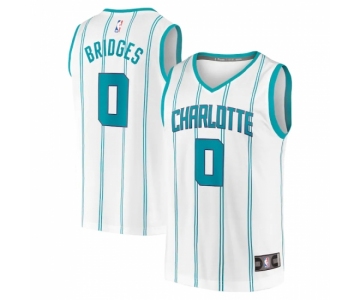 Men's Charlotte Hornets #0 Miles Bridges Fanatics Branded White 2020-21 Fast Break Replica Jersey