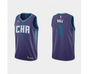 Men's Charlotte Hornets #1 LaMelo Ball 2022-23 Purple Stitched Basketball Jersey