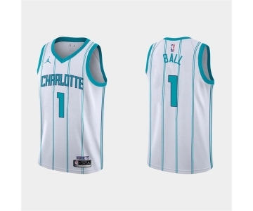 Men's Charlotte Hornets #1 LaMelo Ball 2022-23 White Association Edition Stitched Basketball Jersey