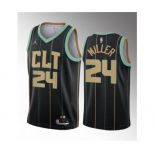 Men's Charlotte Hornets #24 Brandon Miller Black 2023 Draft City Edition Stitched Basketball Jersey