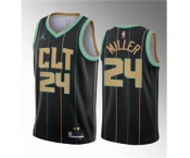 Men's Charlotte Hornets #24 Brandon Miller Black 2023 Draft City Edition Stitched Basketball Jersey