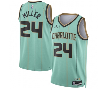 Men's Charlotte Hornets #24 Brandon Miller Mint 2024-25 City Edition Stitched Basketball Jersey