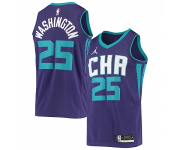 Men's Charlotte Hornets #25 PJ Washington Jr. Jordan Brand Purple 2020-21 Swingman Jersey