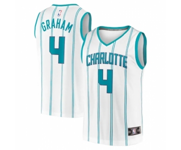 Men's Charlotte Hornets #4 Devonte' Graham Fanatics Branded White 2020-21 Fast Break Replica Jersey