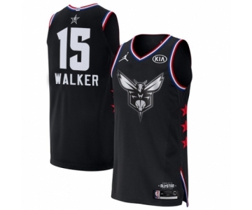 Men's Jordan Charlotte Hornets #15 Kemba Walker Authentic Black 2019 All-Star Game Basketball Jersey