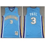 Men's New Orleans Hornets #3 Chris Paul 2005-06 Light Blue Throwback Stitched Basketball Jersey