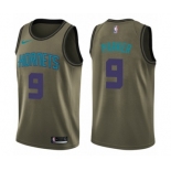 Men's Nike Charlotte Hornets #9 Tony Parker Swingman Green Salute to Service NBA Jersey