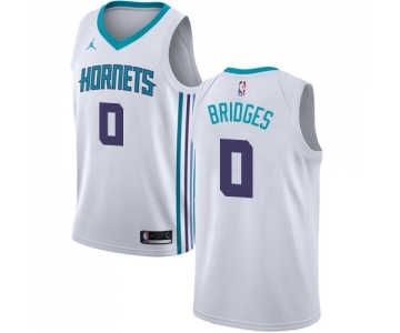 Men's Nike Jordan Charlotte Hornets #0 Miles Bridges Authentic White NBA Jersey - Association Edition