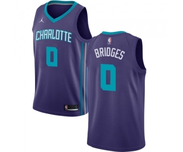 Men's Nike Jordan Charlotte Hornets #0 Miles Bridges Swingman Purple NBA Jersey Statement Edition