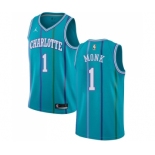 Men's Nike Jordan Charlotte Hornets #1 Malik Monk Swingman Aqua Hardwood Classics NBA Jersey