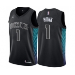 Men's Nike Jordan Charlotte Hornets #1 Malik Monk Swingman Black NBA Jersey - City Edition