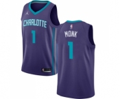 Men's Nike Jordan Charlotte Hornets #1 Malik Monk Swingman Purple NBA Jersey Statement Edition