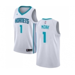 Men's Nike Jordan Charlotte Hornets #1 Malik Monk Swingman White NBA Jersey - Association Edition