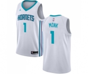 Men's Nike Jordan Charlotte Hornets #1 Malik Monk Swingman White NBA Jersey - Association Edition