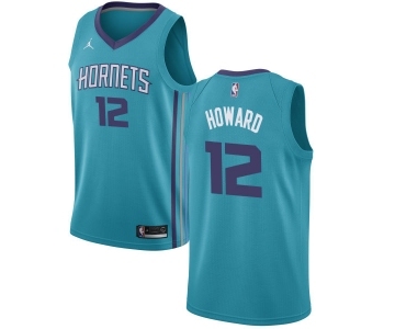 Men's Nike Jordan Charlotte Hornets #12 Dwight Howard Authentic Teal NBA Jersey - Icon Edition