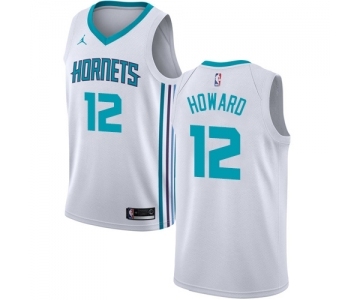 Men's Nike Jordan Charlotte Hornets #12 Dwight Howard Swingman White NBA Jersey - Association Edition