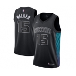 Men's Nike Jordan Charlotte Hornets #15 Kemba Walker Swingman Black NBA Jersey - City Edition