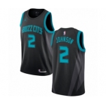 Men's Nike Jordan Charlotte Hornets #2 Larry Johnson Swingman Black NBA Jersey - 2018-19 City Edition