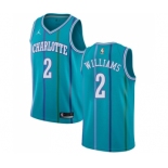 Men's Nike Jordan Charlotte Hornets #2 Marvin Williams Swingman Aqua Hardwood Classics NBA Jersey