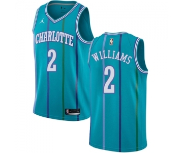 Men's Nike Jordan Charlotte Hornets #2 Marvin Williams Swingman Aqua Hardwood Classics NBA Jersey