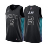 Men's Nike Jordan Charlotte Hornets #3 Jeremy Lamb Swingman Black NBA Jersey - City Edition