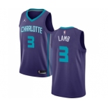 Men's Nike Jordan Charlotte Hornets #3 Jeremy Lamb Swingman Purple NBA Jersey Statement Edition