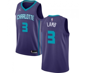 Men's Nike Jordan Charlotte Hornets #3 Jeremy Lamb Swingman Purple NBA Jersey Statement Edition