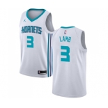 Men's Nike Jordan Charlotte Hornets #3 Jeremy Lamb Swingman White NBA Jersey - Association Edition