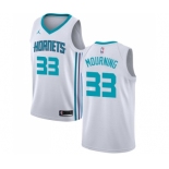 Men's Nike Jordan Charlotte Hornets #33 Alonzo Mourning Authentic White NBA Jersey - Association Edition