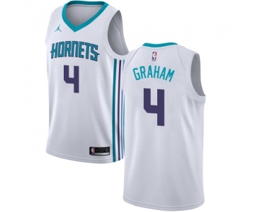 Men's Nike Jordan Charlotte Hornets #4 Devonte Graham Authentic White NBA Jersey - Association Edition