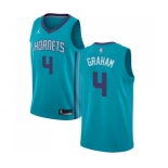 Men's Nike Jordan Charlotte Hornets #4 Devonte Graham Swingman Teal NBA Jersey - Icon Edition