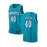 Men's Nike Jordan Charlotte Hornets #40 Cody Zeller Authentic Aqua Hardwood Classics NBA Jersey