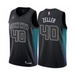 Men's Nike Jordan Charlotte Hornets #40 Cody Zeller Authentic Black NBA Jersey - City Edition