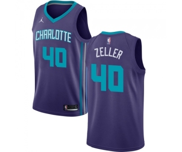 Men's Nike Jordan Charlotte Hornets #40 Cody Zeller Swingman Purple NBA Jersey Statement Edition