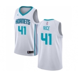 Men's Nike Jordan Charlotte Hornets #41 Glen Rice Swingman White NBA Jersey - Association Edition