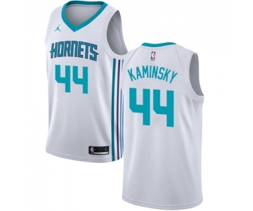 Men's Nike Jordan Charlotte Hornets #44 Frank Kaminsky Swingman White NBA Jersey - Association Edition