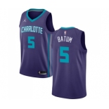 Men's Nike Jordan Charlotte Hornets #5 Nicolas Batum Swingman Purple NBA Jersey Statement Edition