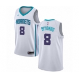 Men's Nike Jordan Charlotte Hornets #8 Bismack Biyombo Authentic White NBA Jersey - Association Edition