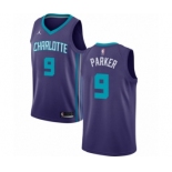 Men's Nike Jordan Charlotte Hornets #9 Tony Parker Authentic Purple NBA Jersey Statement Edition