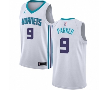 Men's Nike Jordan Charlotte Hornets #9 Tony Parker Authentic White NBA Jersey - Association Edition