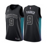 Men's Nike Jordan Charlotte Hornets #9 Tony Parker Swingman Black NBA Jersey - City Edition