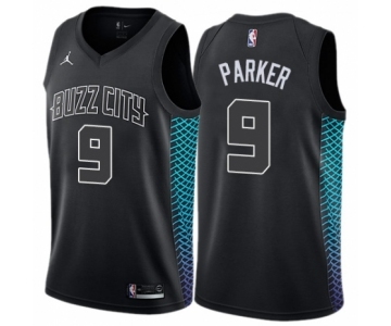 Men's Nike Jordan Charlotte Hornets #9 Tony Parker Swingman Black NBA Jersey - City Edition