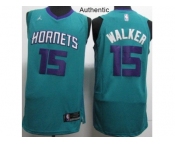 Nike Charlotte Hornets #15 Kemba Walker Teal NBA Jordan Authentic Icon Edition Jersey