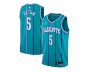 Nike Charlotte Hornets #5 Nicolas Batum Aqua NBA Jordan Swingman Hardwood Classics Jersey