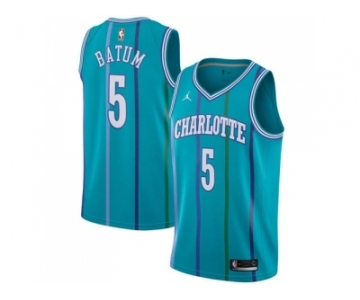 Nike Charlotte Hornets #5 Nicolas Batum Aqua NBA Jordan Swingman Hardwood Classics Jersey