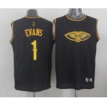 nba new orleans hornets #1 evans black[gold lettering fashion]