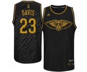 nba new orleans hornets #23 anthony davis black[gold lettering fashion]