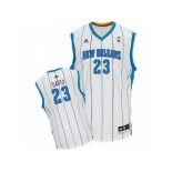 nba new orleans hornets #23 anthony davis white(stripe)